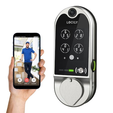 Lockly Vision Smart Lock + Video Doorbell, Satin Nickel PGD798SN